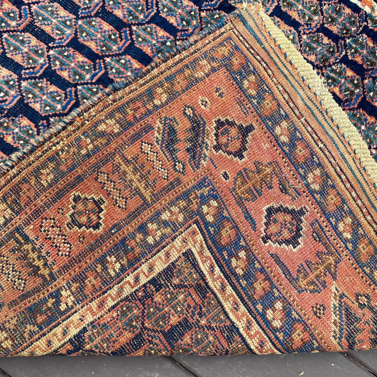 Vintage Rug, 4' x 4' 11 Blue