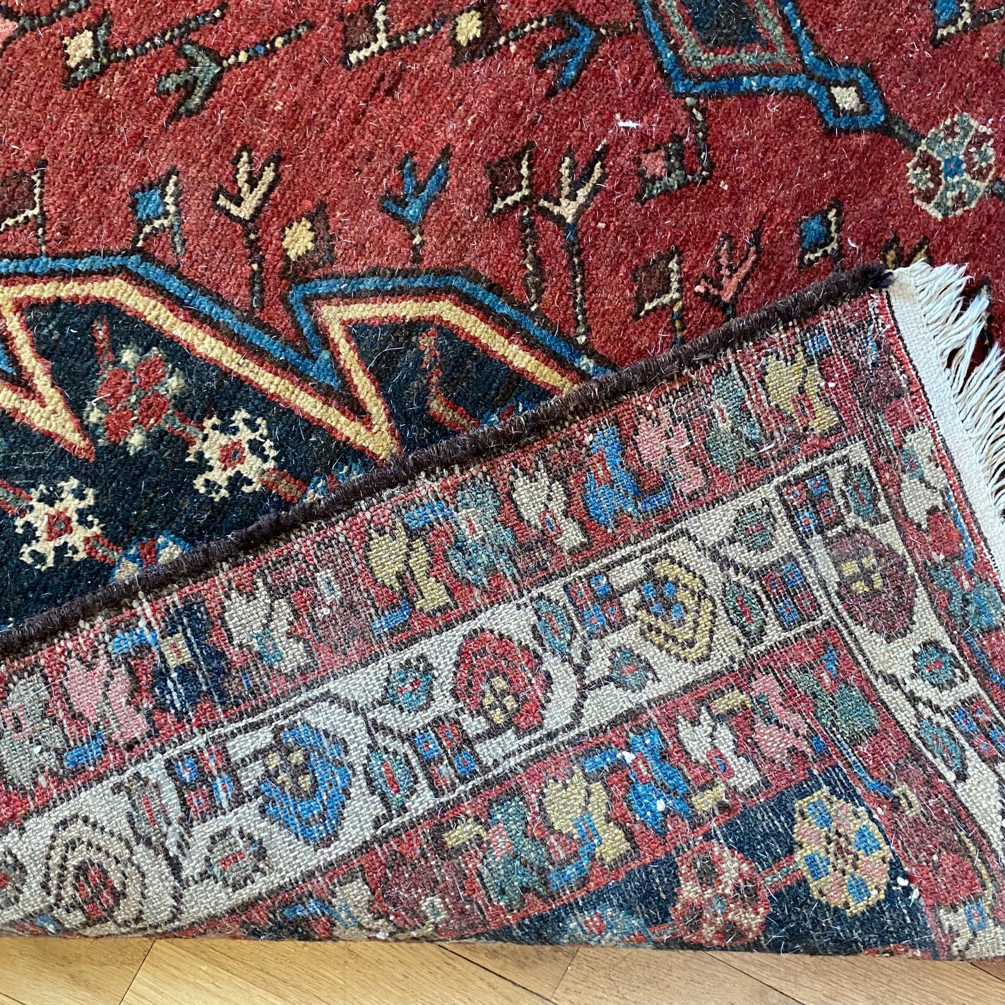 Vintage Rug, 4' 5 x 6' 10 Red Orange