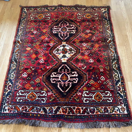 Vintage Rug, 3' 11 x 5' Red