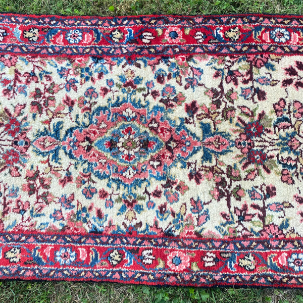 Vintage Rug, 2' 4 x 16' 11 White