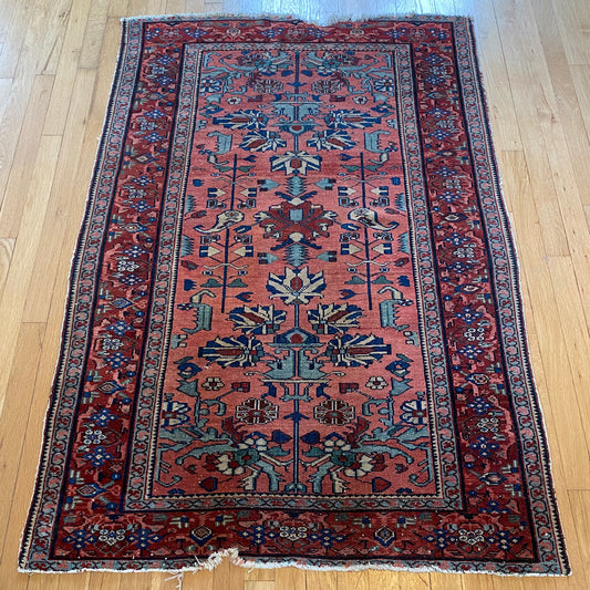 Vintage Rug, 3' 5 x 5' Rose