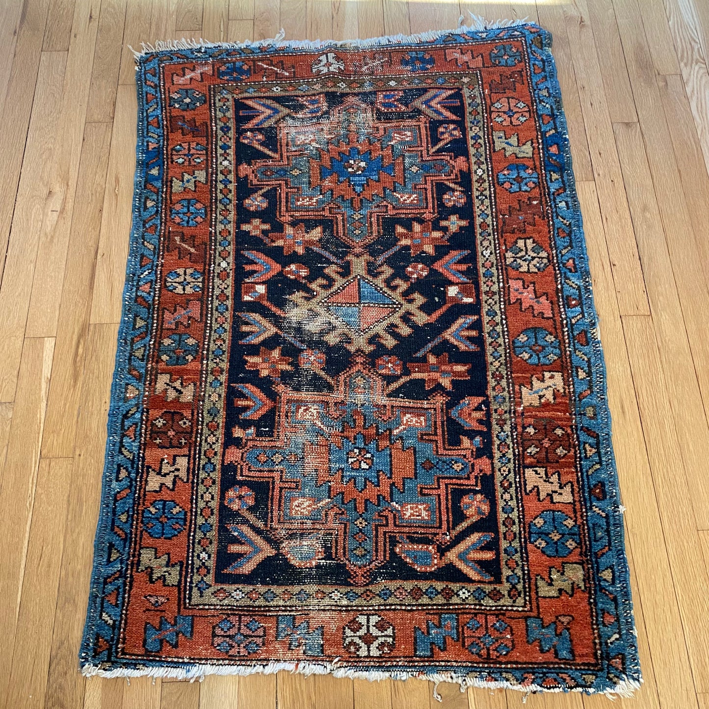Vintage Rug, 3' x 4' 5 Blue