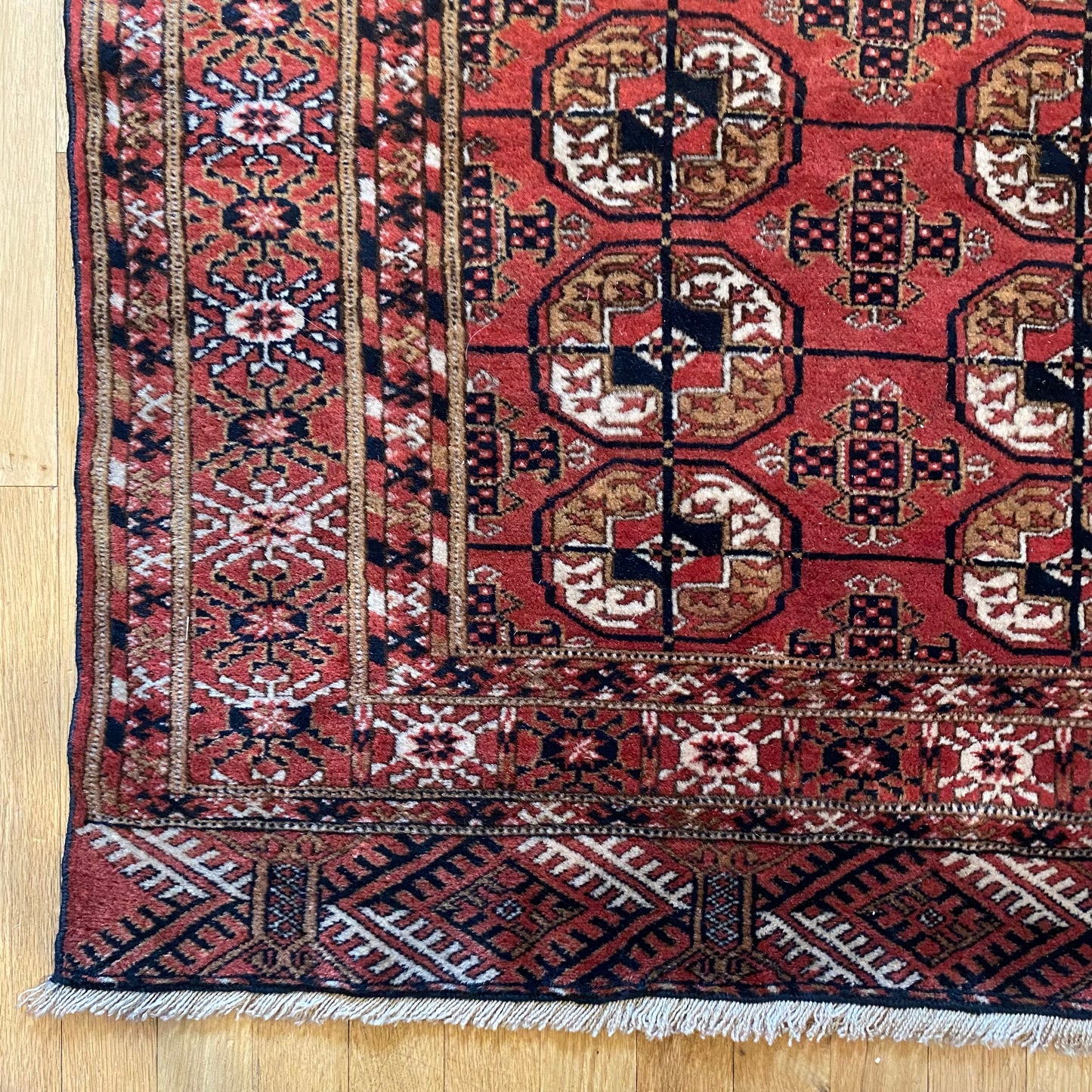 Turkmen Bokhara, 3' 11 x 5' 10 Vintage Red Brown