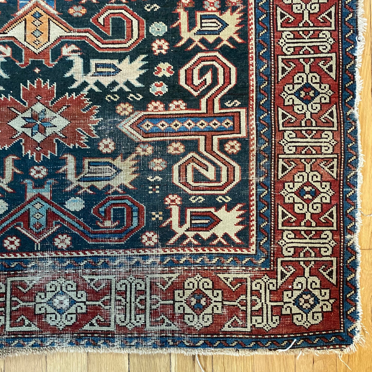 Antique Rug, 3' x 4' 2 Blue