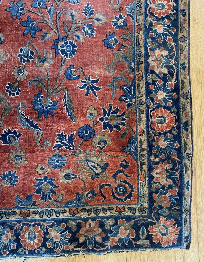 Vintage Rug 3' 6 x 4' 11 Terracotta