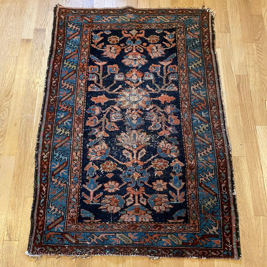 Vintage Rug, 2' 9 x 3' 10 Blue