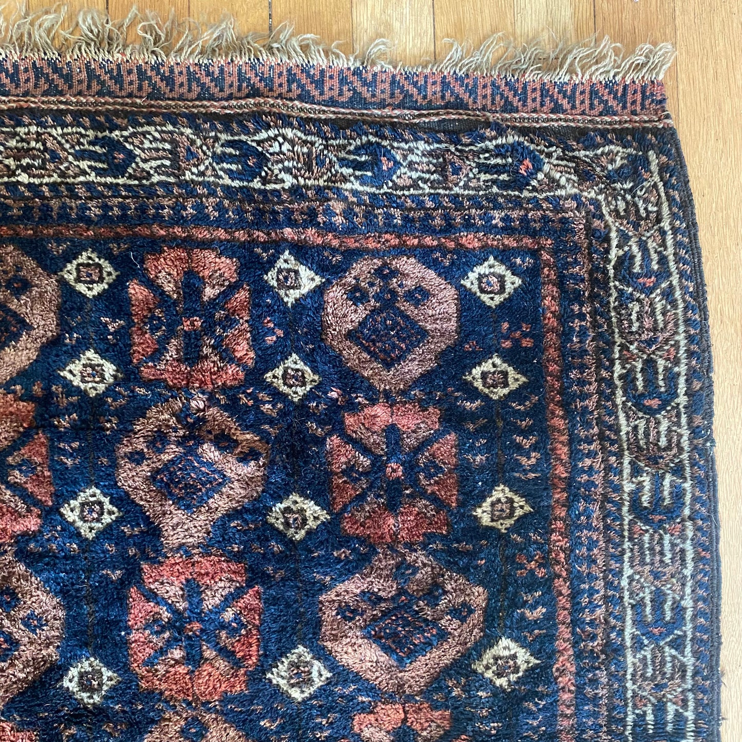 Vintage Rug, 3' 2 x 3' 5 Blue