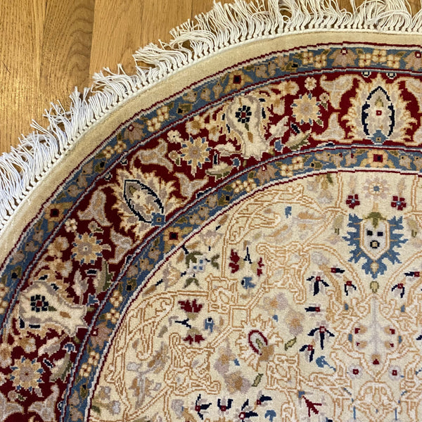 Vintage Rug, 3' 7 x 3' 8 Cream