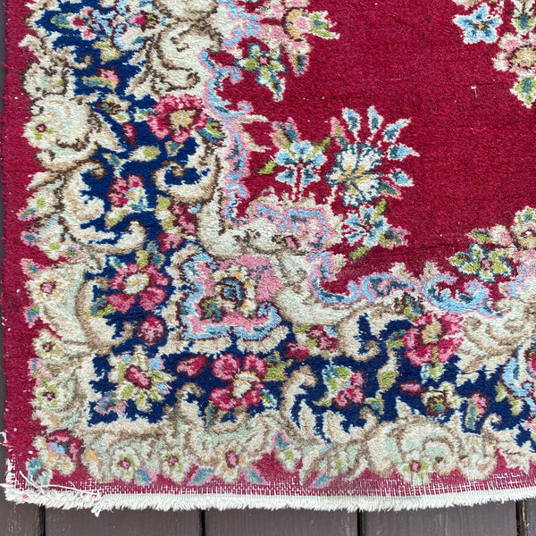 Vintage Rug, 3' 1 x 4' 8 Dark Pink