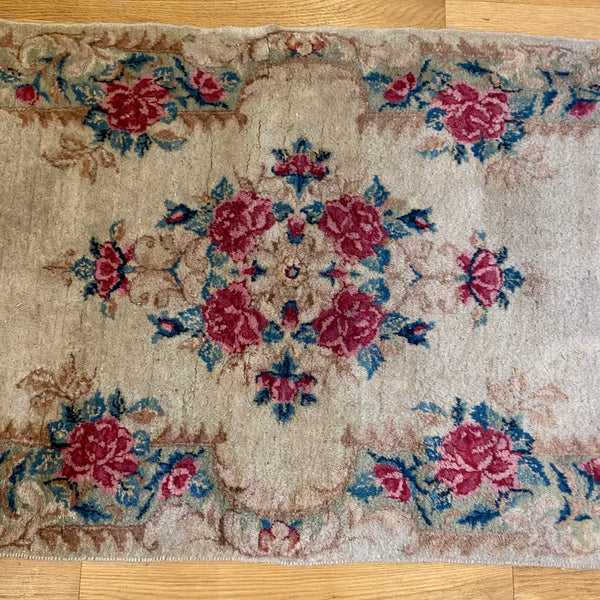 Vintage Rug, 2' x 6' Cream