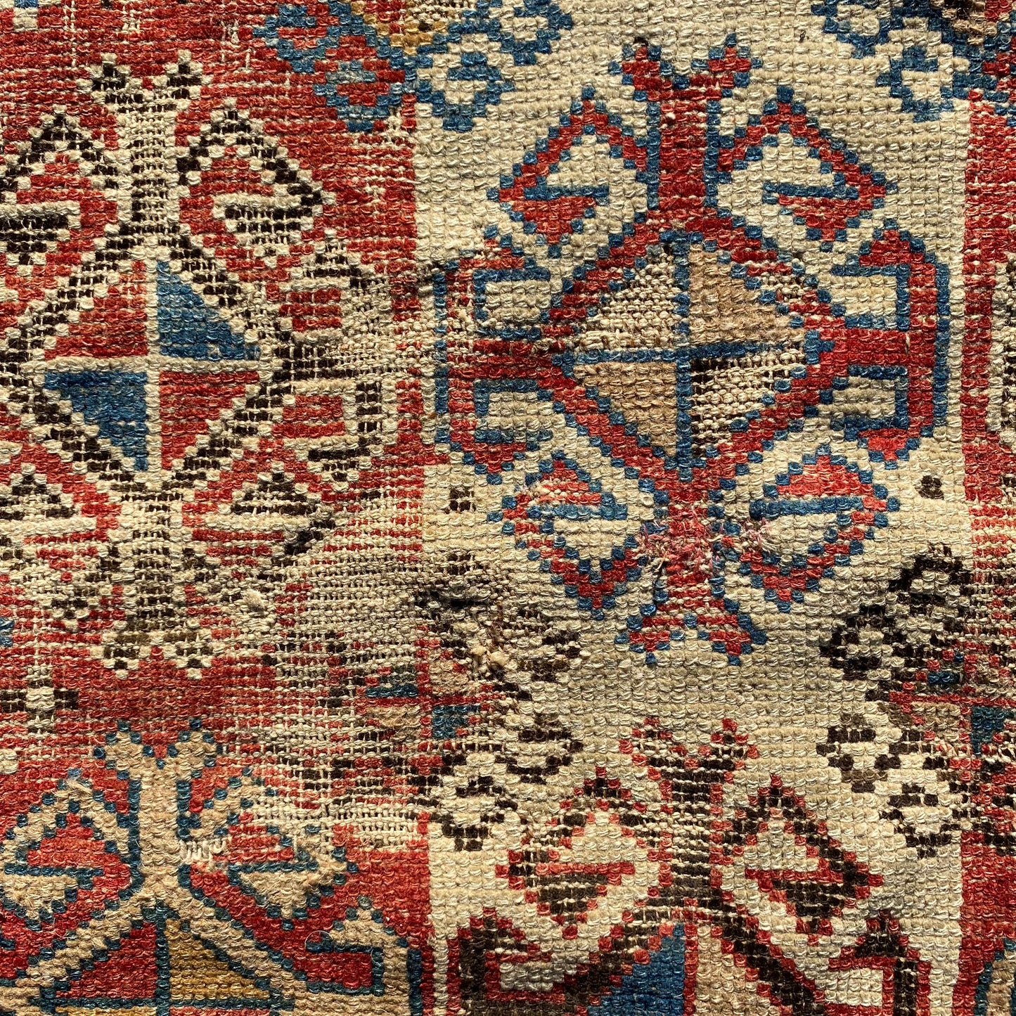 Antique Rug, 3' 5 x 6' 7 Red Brown