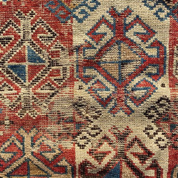 Antique Rug, 3' 5 x 6' 7 Red Brown