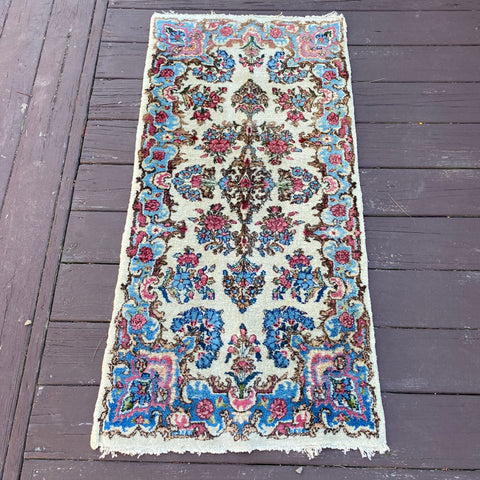 Vintage Rug, 2' x 4' 1 White