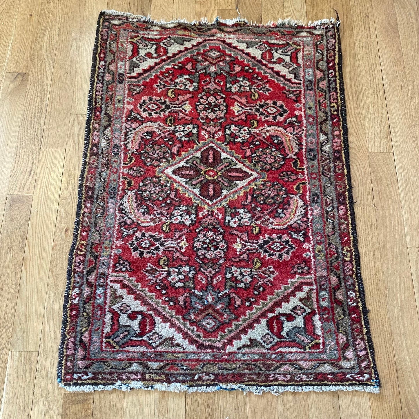 Vintage Rug, 2' x 2' 11 Red