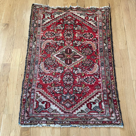 Vintage Rug, 2' x 2' 11 Red
