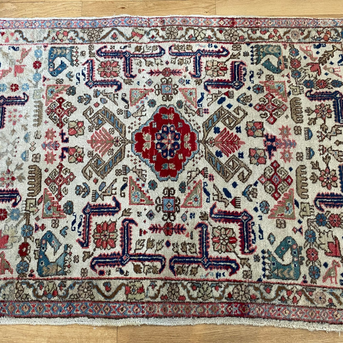 Vintage Rug, 2' 11 x 4' White