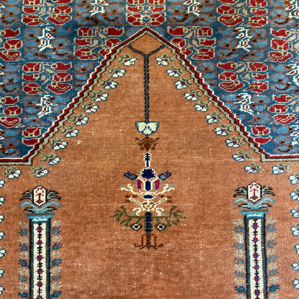 Vintage Rug, 3' 11 x 5' 9 Orange Brown