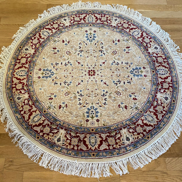Vintage Rug, 3' 7 x 3' 8 Cream