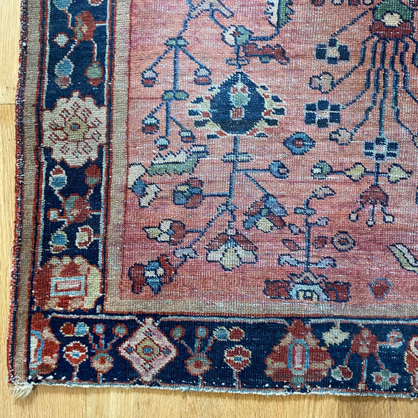 Vintage Rug, 3' 3 x 4' 9 Pink