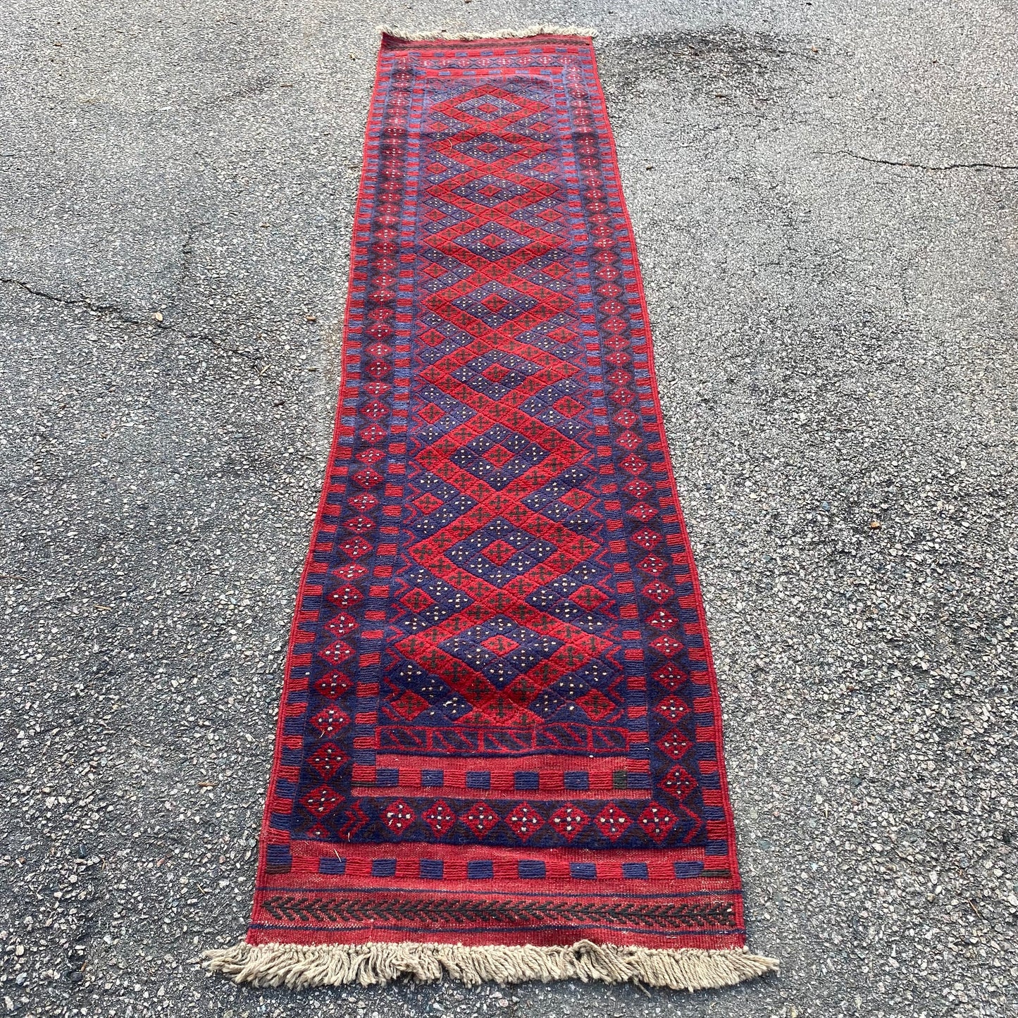 Vintage Rug, 2' 2 x 9' 2 Blue
