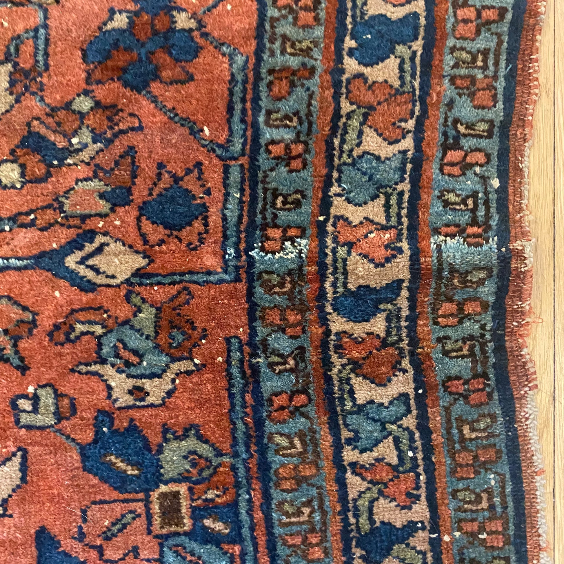 Persian Lilihan Rug, 3' 5 x 5' Vintage Dark Rose - Jessie's Oriental Rugs