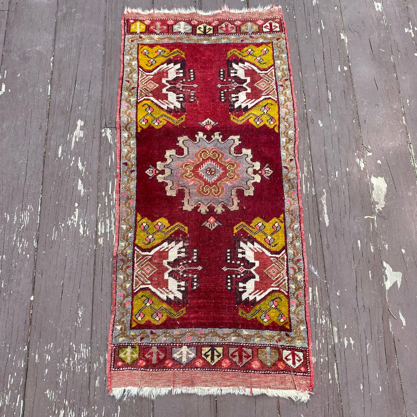 Vintage Rug, 1' 9 x 3' 9 Red