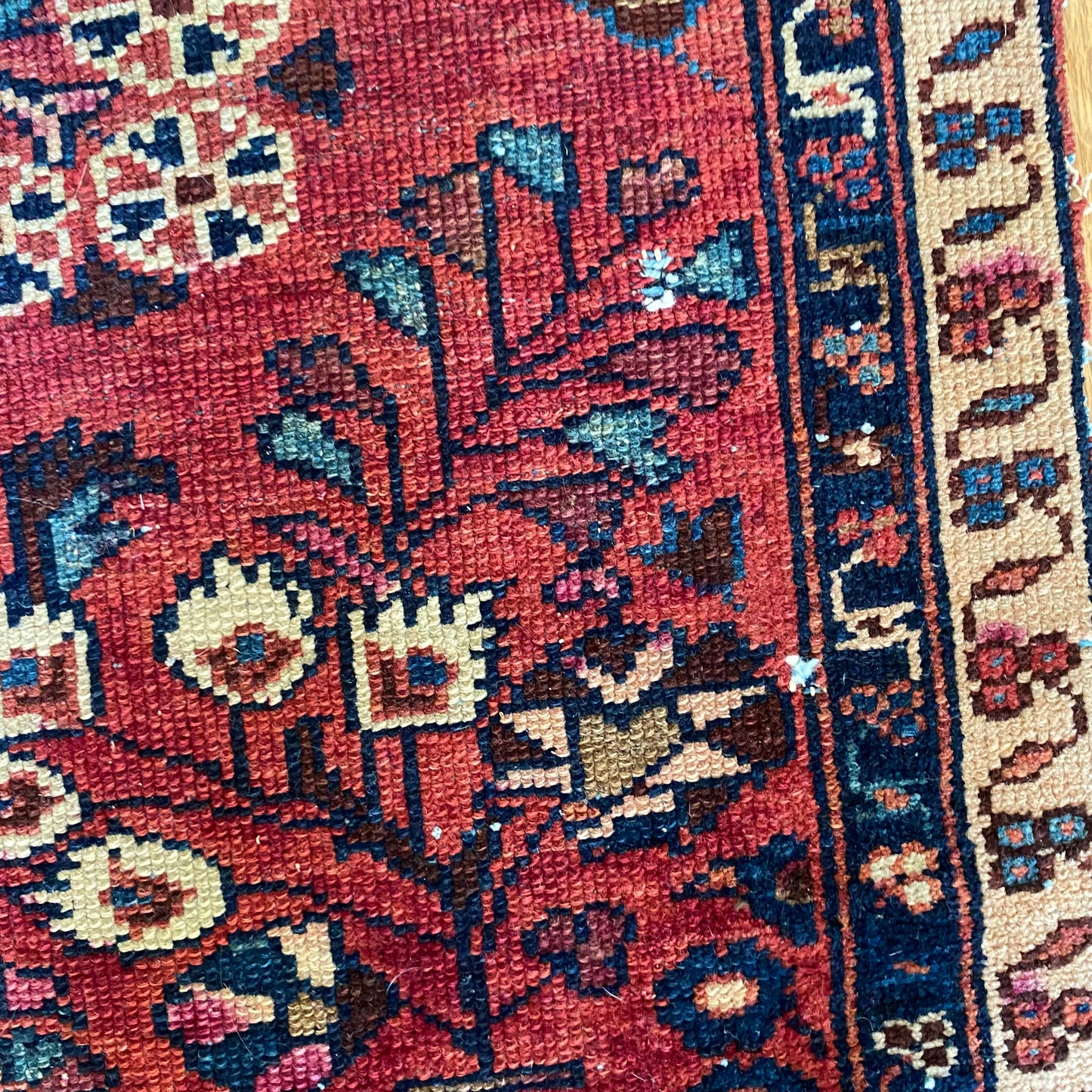Vintage Rug, 2’ 4 X 4’ 1 Rose Red