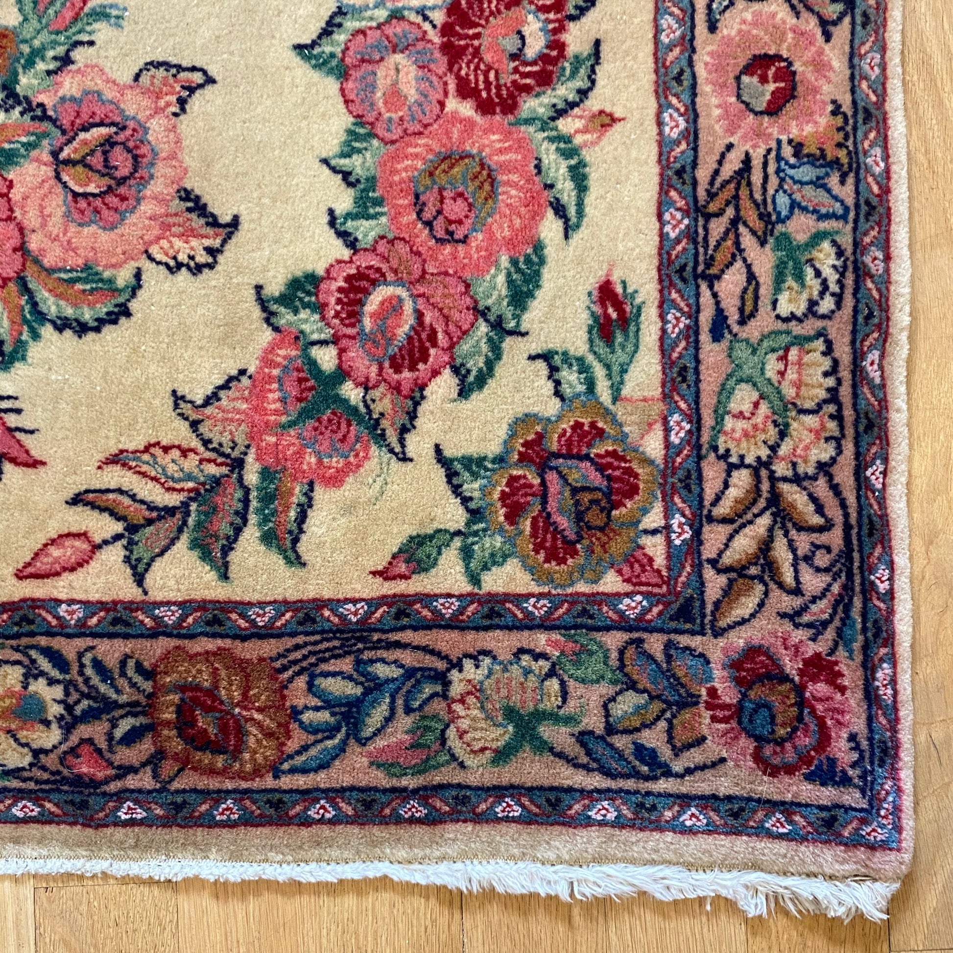 Persian Tabriz Rug, 2' 8 x 2' 2 Vintage Cream - Jessie's Oriental Rugs