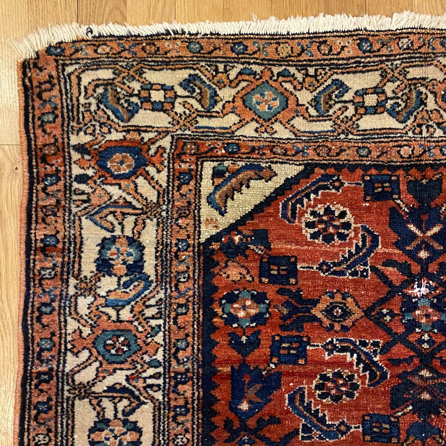 Persian Malayer, 3' 2 x 3' 9 Vintage Red Brown