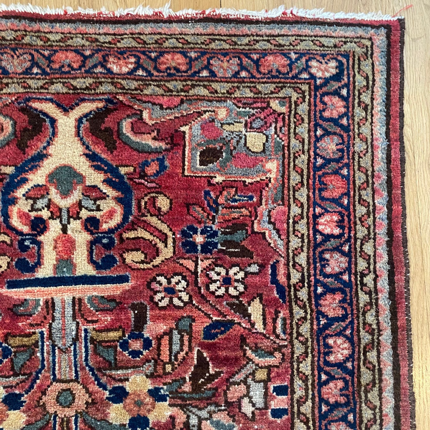Vintage Rug, 2' 8 x 6' 8 Dark Rose Runner