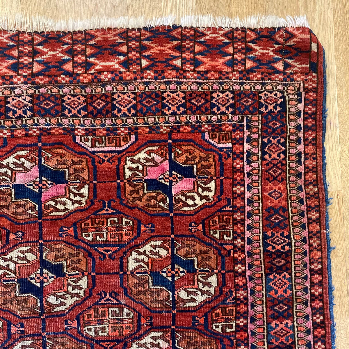 Vintage Rug, 3' 3 x 3' 10 Dark Terracotta