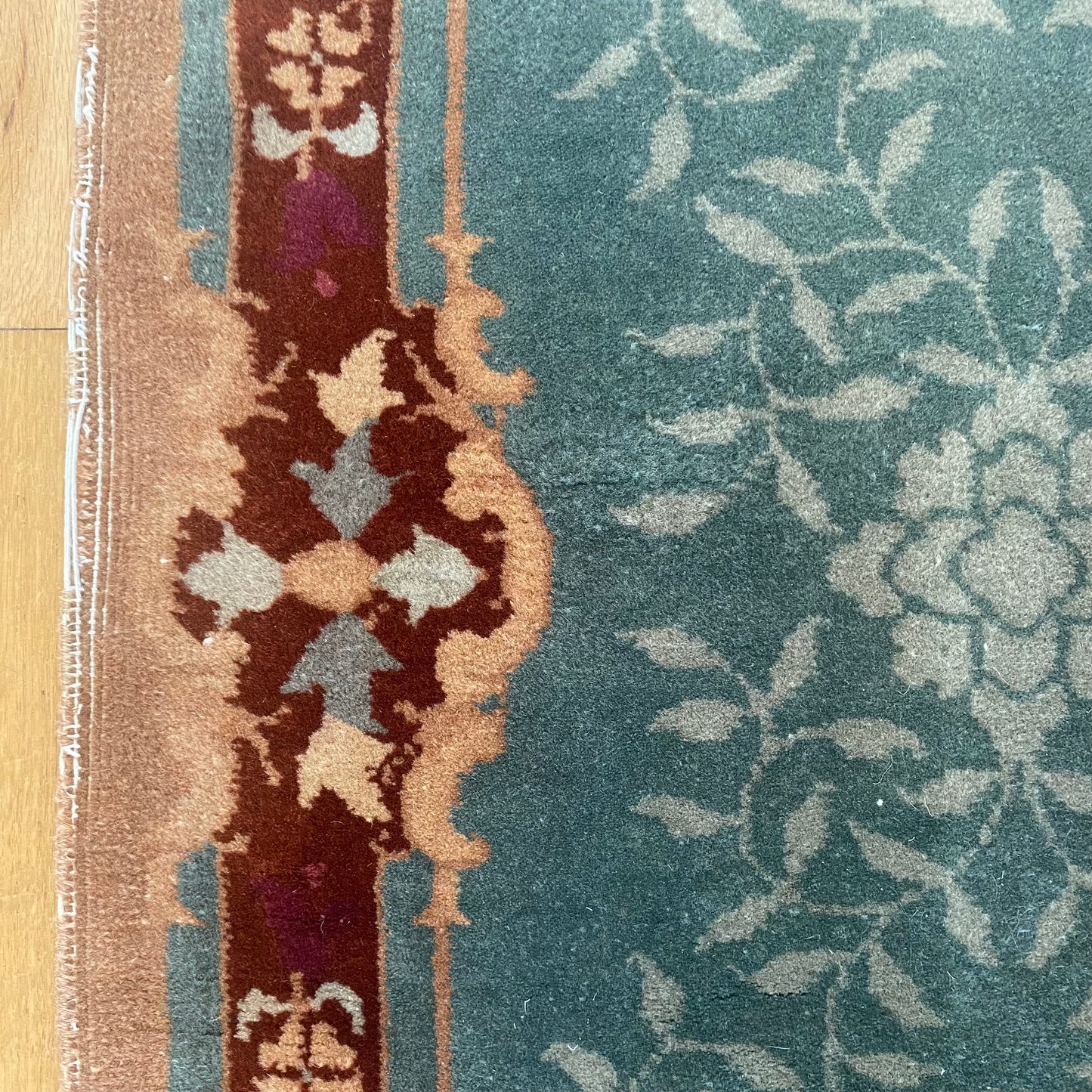 Art Deco Chinese Rug, 2' x 4' 1 Blue Vintage