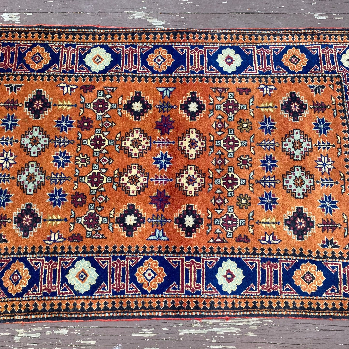 Vintage Rug, 2' 6 x 4' 2 Orange Brown
