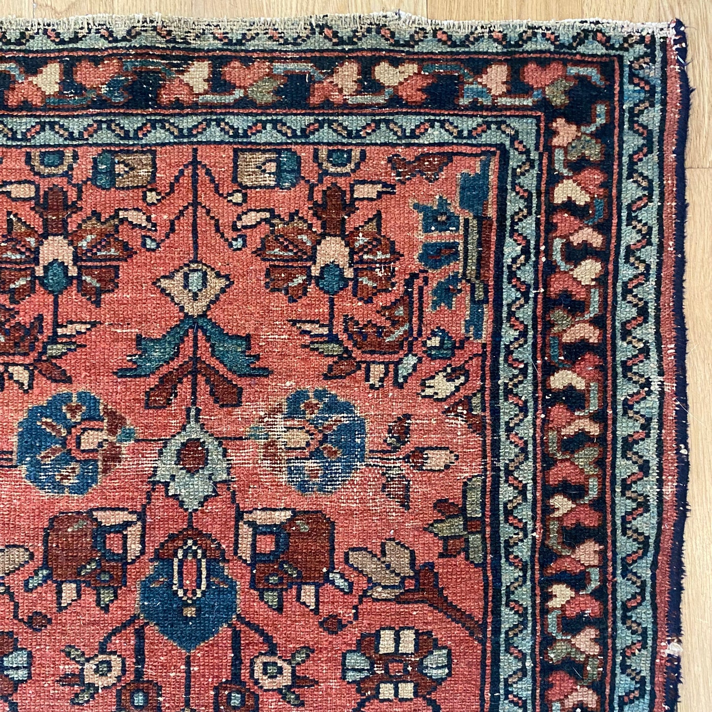 Vintage Rug, 2' 4 x 3' 10 Dark Coral