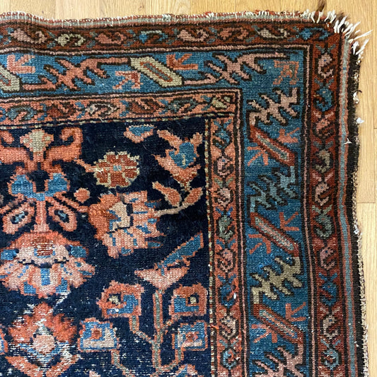 Vintage Rug, 2' 9 x 3' 10 Blue