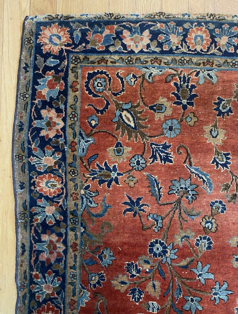 Vintage Rug 3' 6 x 4' 11 Terracotta