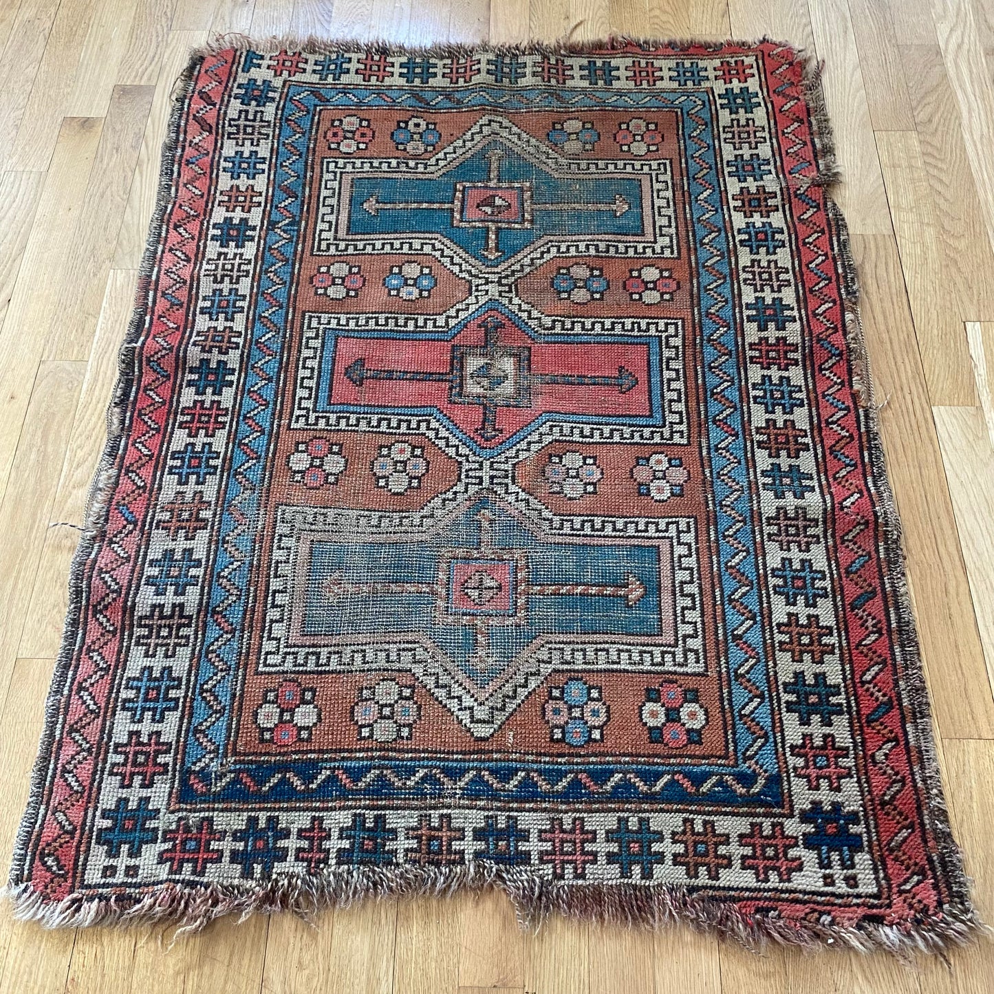 Caucasian Rug, 2' 11 x 3' 10 Antique Brown - Jessie's Oriental Rugs