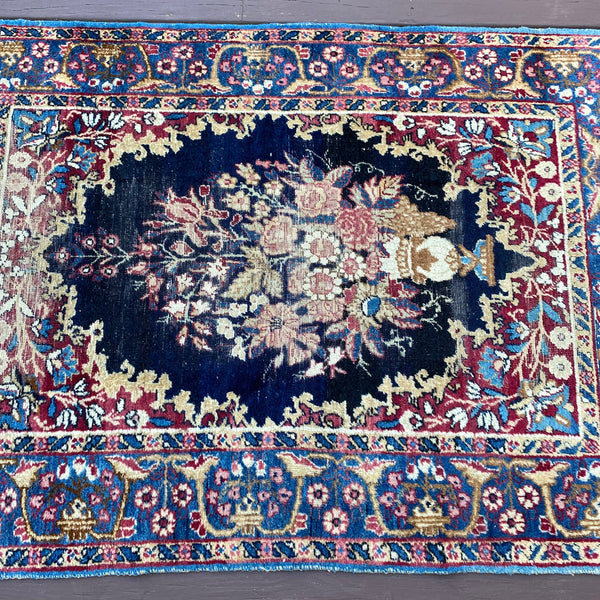 Vintage Rug, 2' 11 x 4' 1 Blue