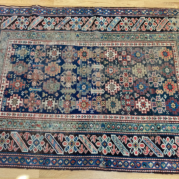 Antique Rug, 3' 4 x 5' Blue