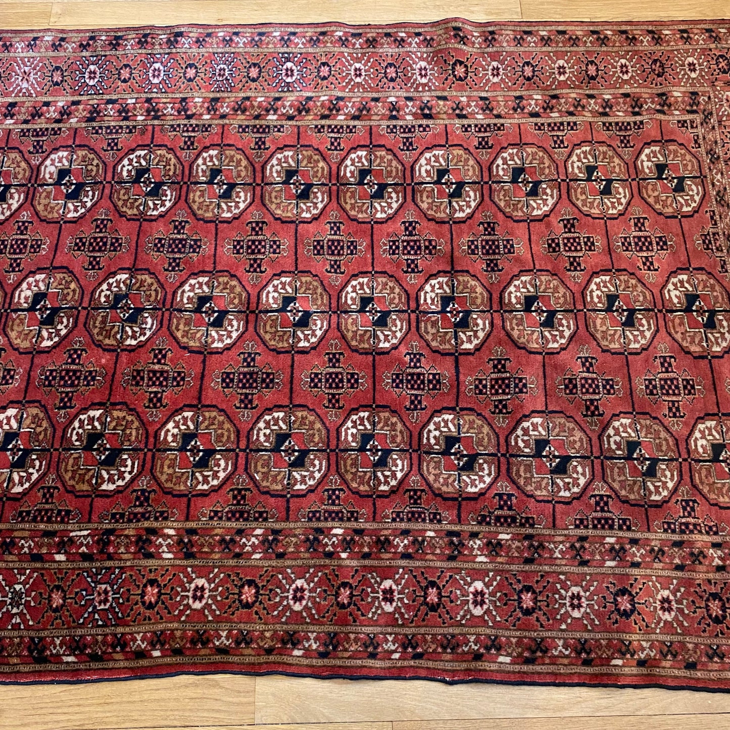 Turkmen Bokhara, 3' 11 x 5' 10 Vintage Red Brown