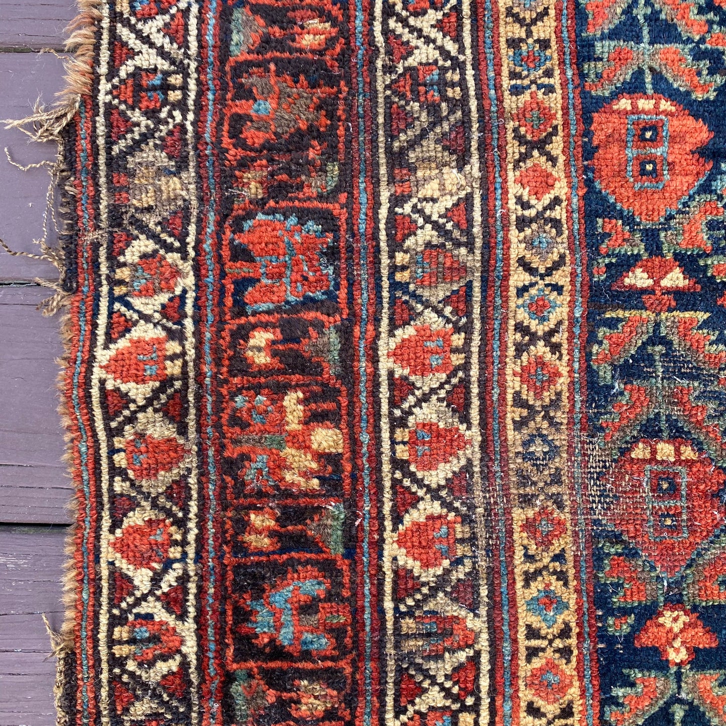 Vintage Rug, 3' 10 x 8' Blue
