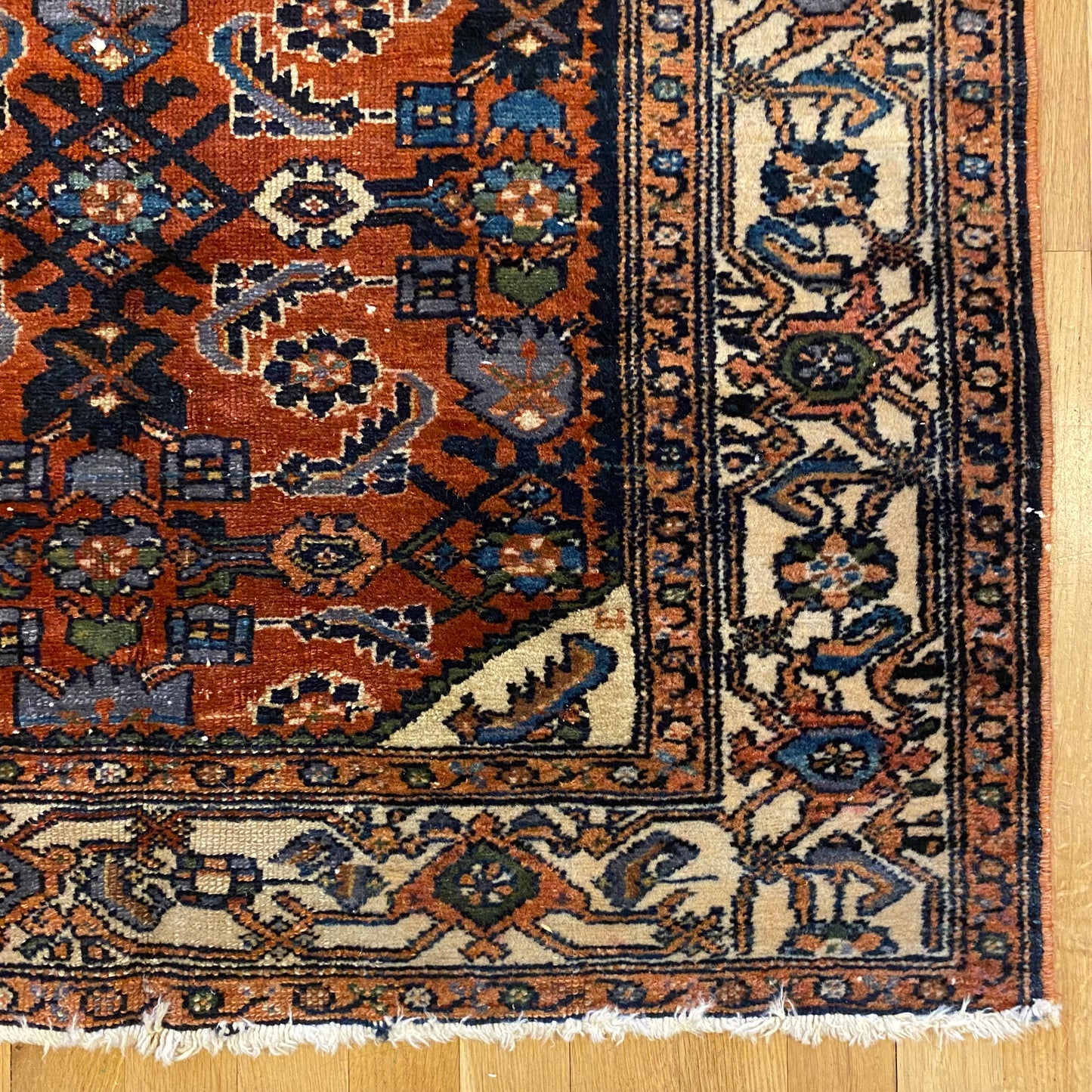 Persian Malayer, 3' 2 x 3' 9 Vintage Red Brown