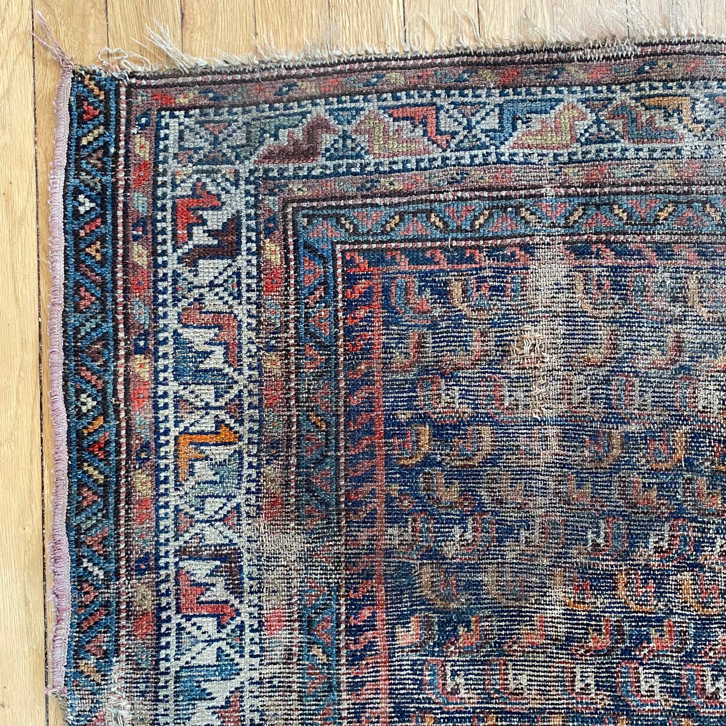 Persian Malayer Rug, 3' 9 x 6' 1 Blue Vintage