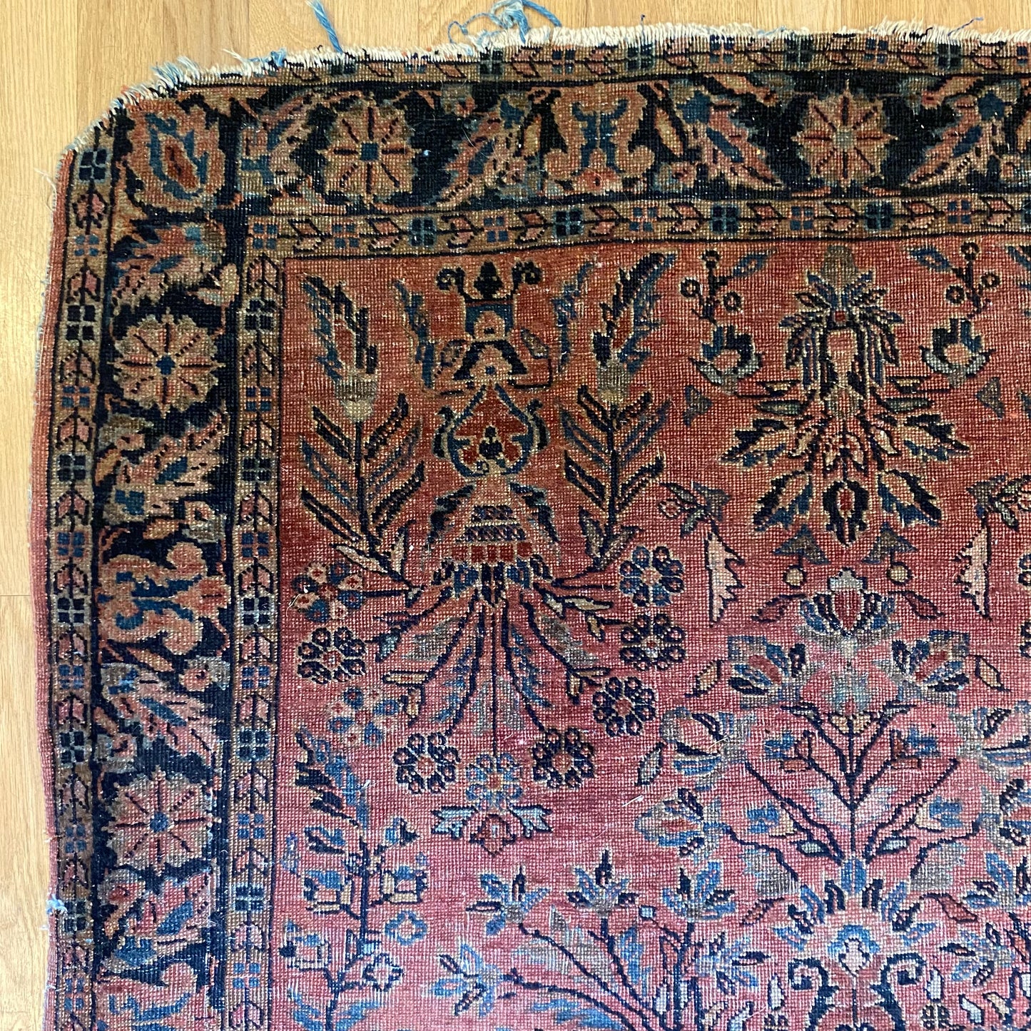 Antique Rug, 3' 7 x 5' Pink