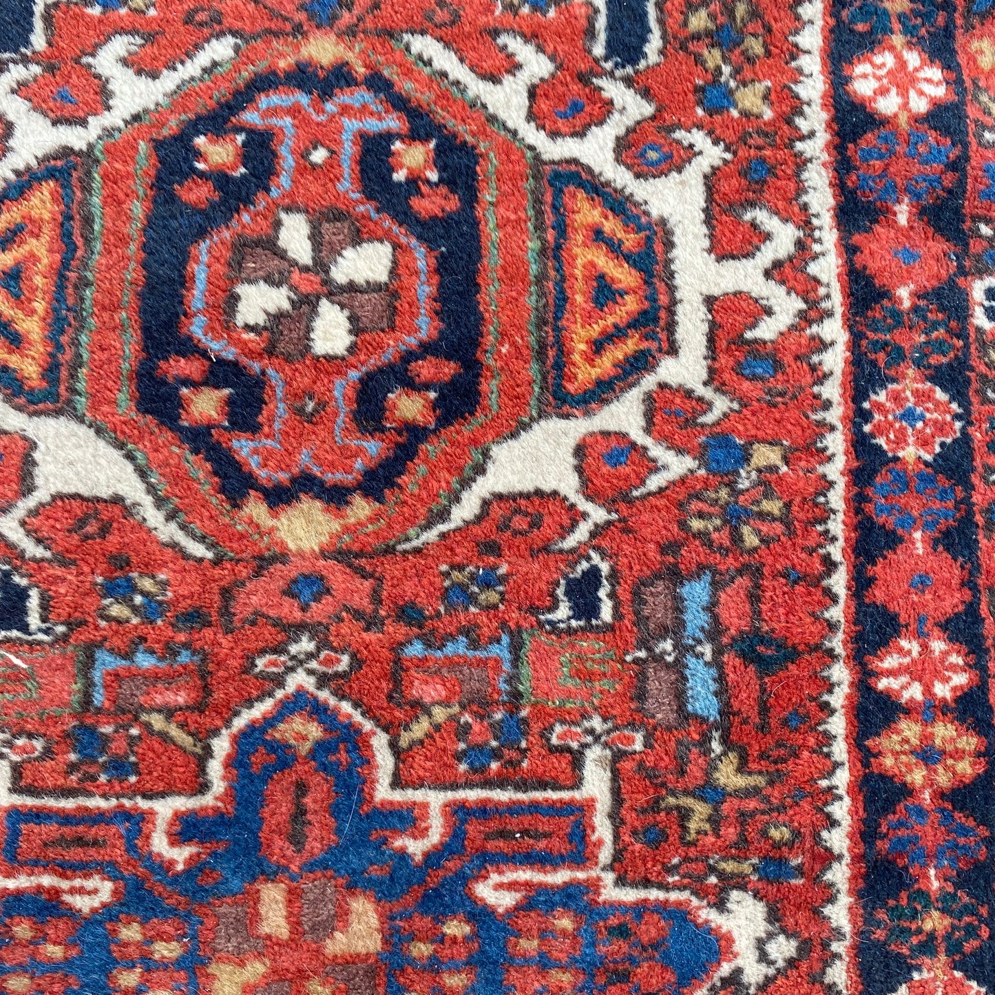 Vintage Rug, 2' x 2' 11 Red Orange