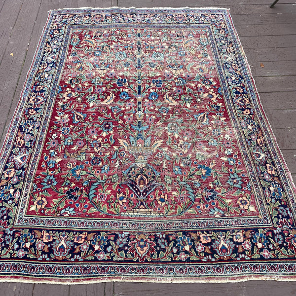 Vintage Rug, 4' 10 x 6' 7 Red Purple