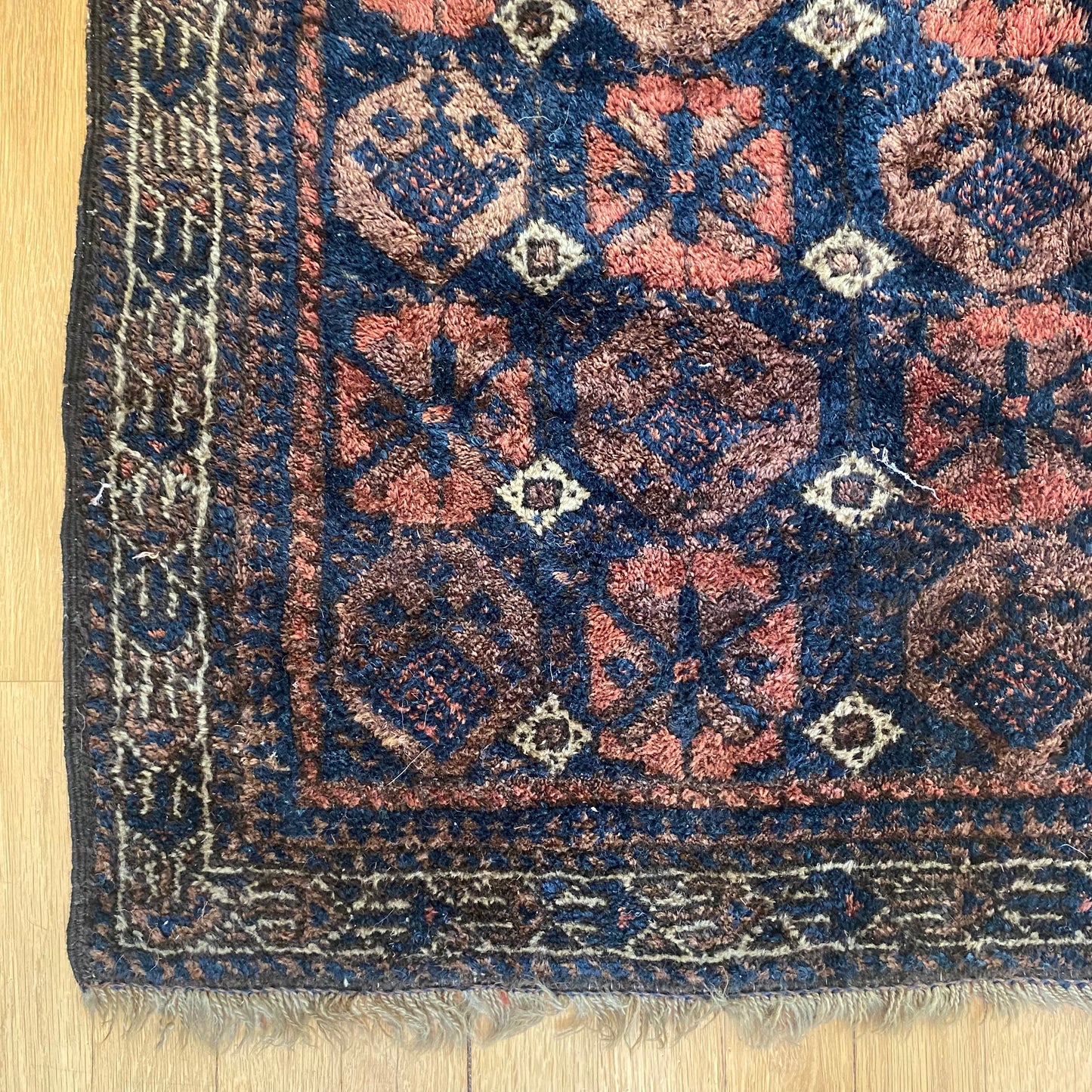 Vintage Rug, 3' 2 x 3' 5 Blue