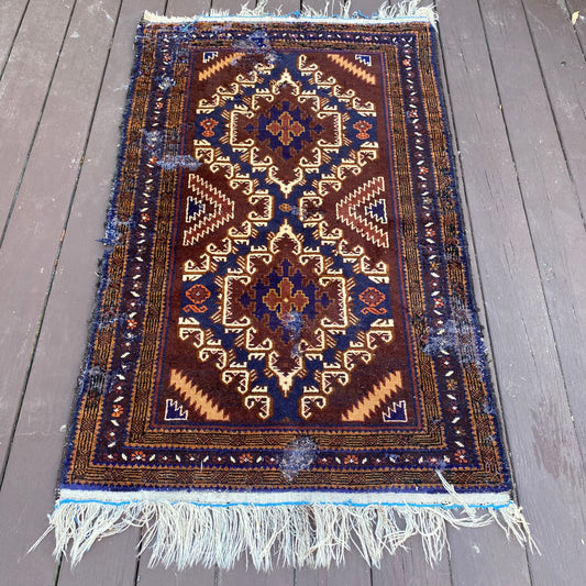 Vintage Rug, 3' x 5' 3 Brown