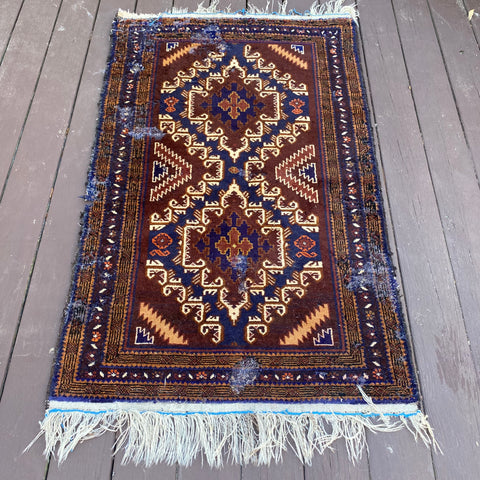 Vintage Rug, 3' x 5' 3 Brown