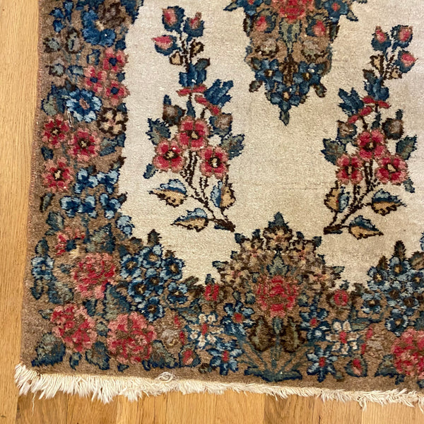 Vintage Rug, 1' 11 x 4' 3 White